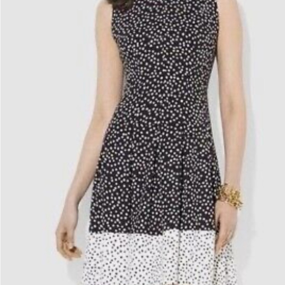 Ralph Lauren White Mock Neck A-Line Midi Dress